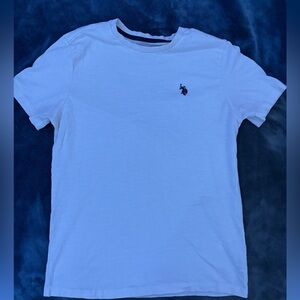 All white polo shirt